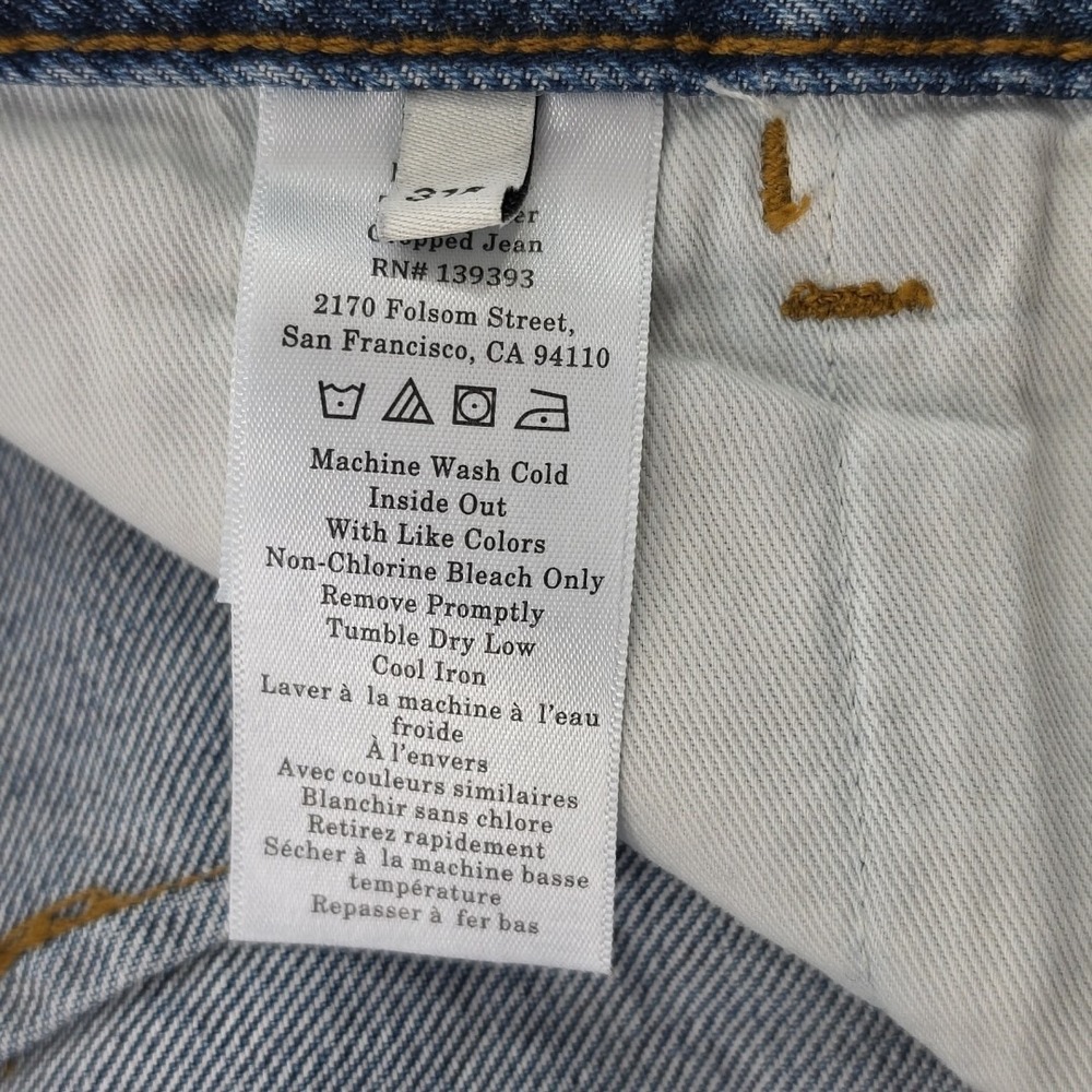 Everlane The Mariner Jean Med Blue Wash Denim Jeans Size 31R Cropped High Rise - Picture 8 of 16